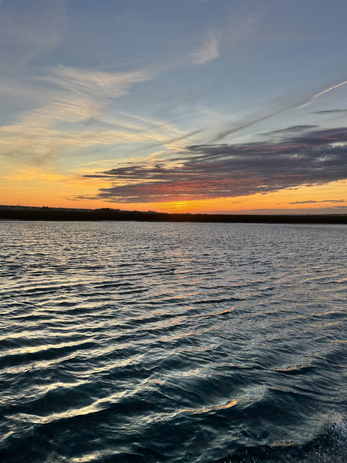 Sunset over open water